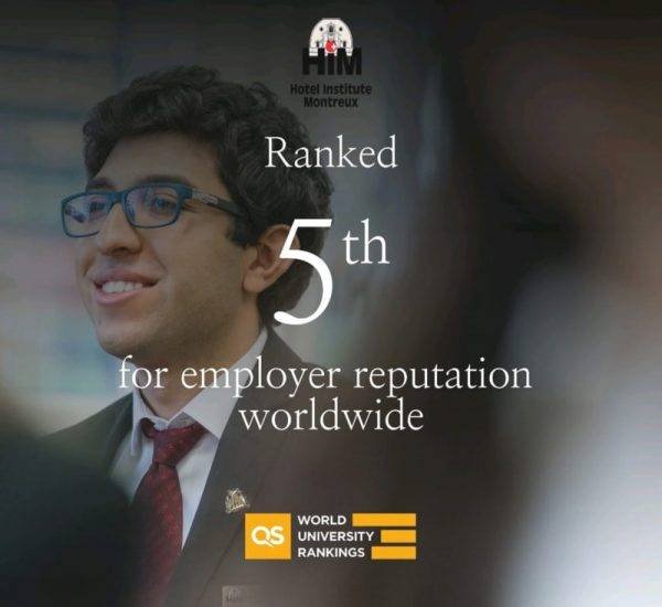 Hotel Institute Montreux Ranked Fifth for Employer Reputation Worldwide